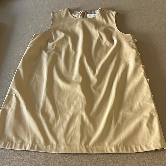 HYACINTH HOUSE by TUCKERNUT Butterscotch Bitsy Faux Leather Mini Swing Dress- M - Picture 6 of 16